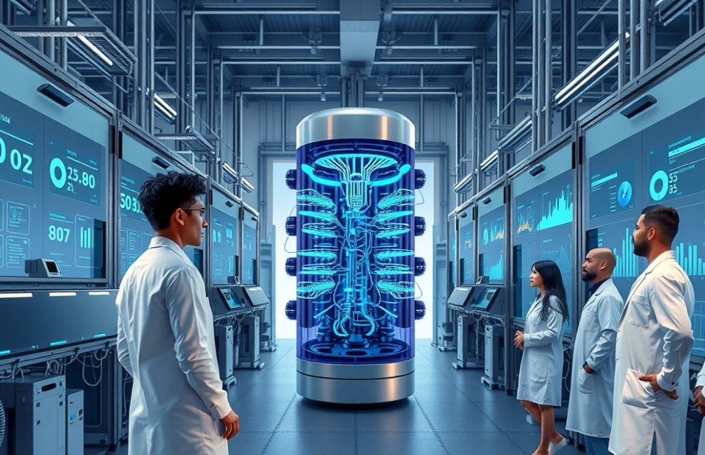 Flux_Schnell_A_futuristic_factory_setting_with_sleek_silver_ma_3