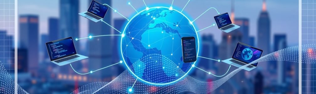 Flux_Schnell_A_futuristic_illustration_of_a_globe_with_glowing_2